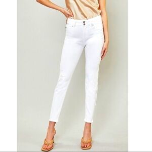 KanCan White High Rise Ankle Skinny Jeans